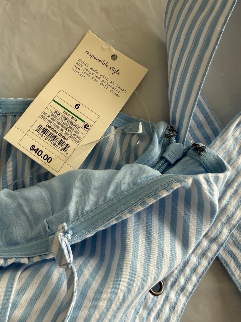Light Blue & White Striped Maxi Dress - perfect for Mother’s Day. - Picture 5 of 7